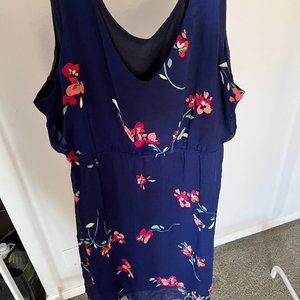 Plus Size Navy and Hot Pink Floral Dress